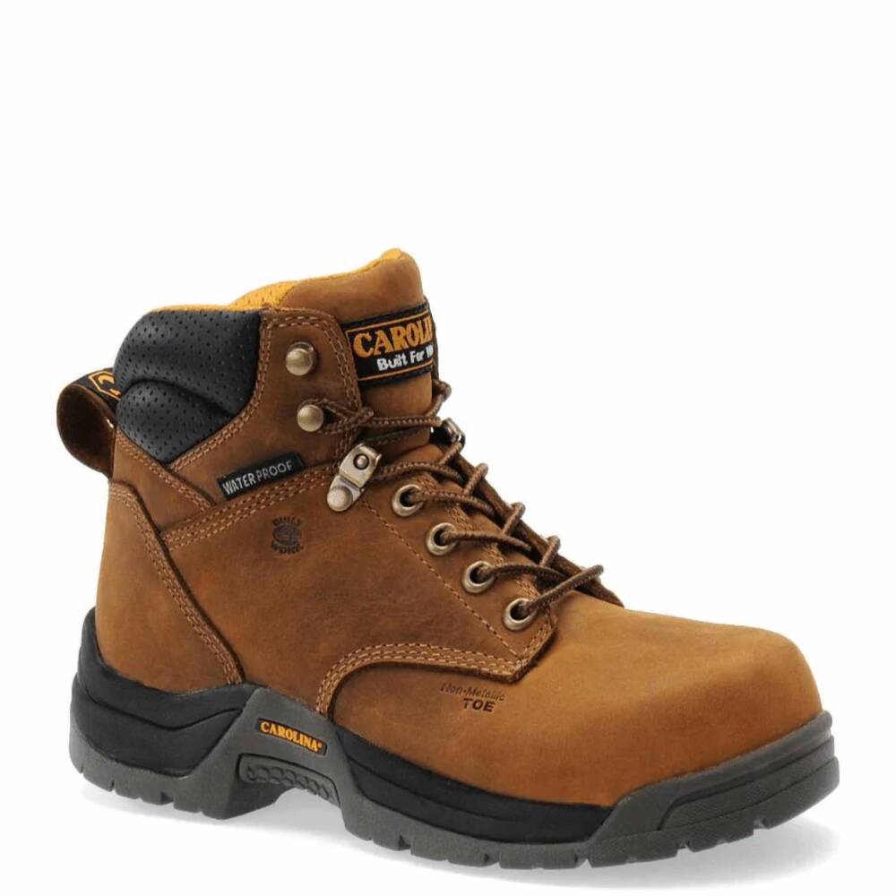 NEW CAROLINA women's raleigh waterproof composite toe work boots in dark brown